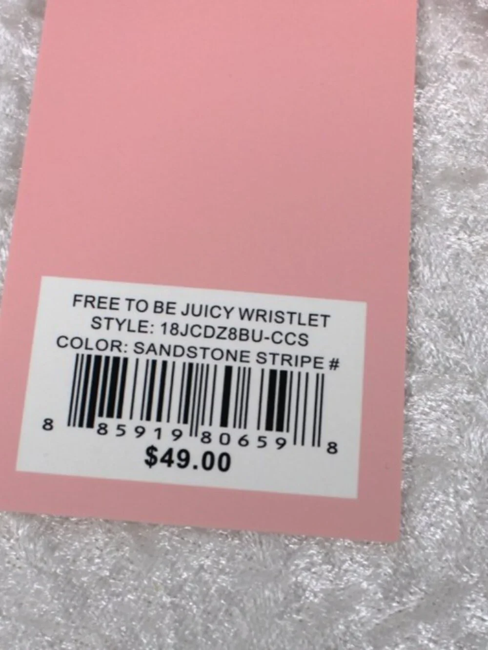 Juicy Couture Free To Be Juicy Wristlet Clutch Sandstone Stripe NWT Heart Charm
